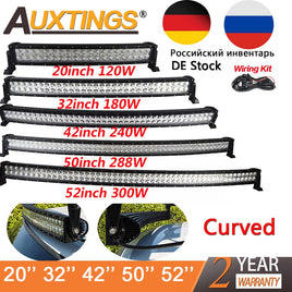 AUXTINGS - Original 21 32 42 50 52 Inch Curved Led Light Bar COMBO 120W 180W 240W 300W Dual Row Driving Offroad Car Truck 4x4 SUV ATV 12V