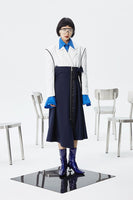 MARIGOLDSHADOWS - Original Kokone Pleated Asymmetrical Skirt - Navy Blue