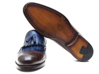 Paul Parkman Kiltie Tassel Loafer Dark Brown & Navy (ID#KT44BN)