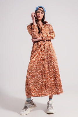 Q2 - Original Maxi Dress in Abstract Animal Print in Orange