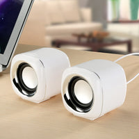 1 Pair Wired Computer Speakers USB AUX Bass Reinforcement Mini Speaker for Laptop Desktop Phone 6W Audio Multimedia Loudspeaker