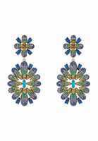 Original Babylon Multicoloured Flower Drop Earring Rosegold