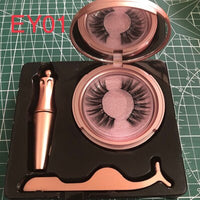 Magnetic Liquid Eyeliner & Magnet False Eyelashes & Tweezer Set Natural Long Fake Eye Lashes Kit Easy to Wear