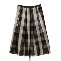 MARIGOLDSHADOWS - Original Kanon Plaid Pleated Button Skirt