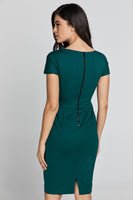 CONQUISTA FASHION - Original Fitted Emerald Cap Sleeve Dress Conquista Fashion