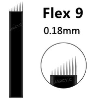 100pcs 0.18mm Lamina Tebori Flex Microblading 12 14 16 18 U Shape Tattoo Needles for Permanente Makeup Eyebrow Blades Manual Pen