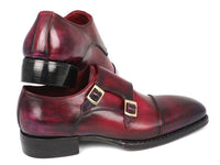 Paul Parkman Triple Leather Sole Hand-Welted Cap Toe Monkstraps (ID#LX77MNK)