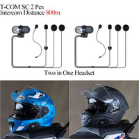 FREEDCONN - Original TCOM-SC Motorcycle Helmet Intercom Motorcycle Bluetooth Interphone Headset LCD Screen FM Radio