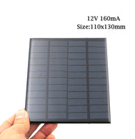 10pcs Solar Panel 12V Car RV Batteries 12VDC 150mA 160mA 167mA 208mA 250mA 83mA 278mA 18V Mini Solar Battery Charger