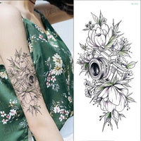 10 Pc Mandala Lotus Flower Tattoo Mehndi Henna Stickers for Hands Sexy Arab Tattoo Black Sketches Tattoo Designs Waterproof Body Art