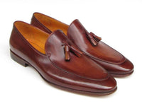 Paul Parkman Men's Tassel Loafer Brown Hand Painted Leather (ID#049-BRW)