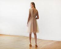 BLUSHFASHION - Original Pink Tulle and Lace Short Dress #1157