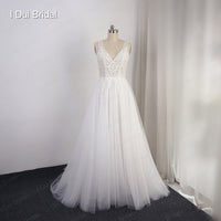 Original Boho Wedding Dresses Tulle Layers Real Photo A line Bohemia Beach Bridal Gown Drop Ship
