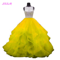 Original Vestidos De 15 Anos Crystals Ball Gown Quinceanera Dresses Organza Red Prom Party Gowns Ruffled Sequins Beaded Sweet 16 Dress