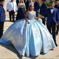 Original Elegant quinceanera dress Sleeveless sweet 16 dresses blue ball gown girl pageant Gown beaded lace Adult Prom party Dress
