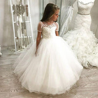 Original Girls Princess Kids Dresses for Girls Tutu Lace Flower Embroidered Ball Gown Baby Girls Clothes Children Wedding Party Dress