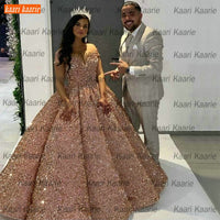 Original Dubai Lace Up Sequined Wedding Dresses 2022 Sweetheart Luxury Wedding Gowns Arabic Custom Made Bridal Dress Long Robe De Mariee