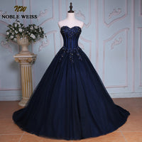NOBLE WEISS - Original Navy Blue Quinceanera Dresses 2022 Ball Gown Sweetheart Strapless Vestidos De 15 Anos Applique Lace Sweet 16 Dresses