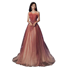 Original Evening Dress Long Sweetheart Sequins Luxury serene hill Party Ball Gowns For Women Formal Dress Pink Elegant Vestidos De Noite