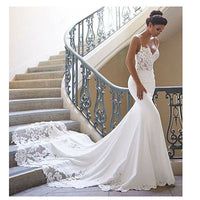 Original LORIE Mermaid Wedding Dress Sleeves 2021 Vestidos de novia Vintage Lace Sweetheart Neck Bridal Gown Backless Wedding Gowns