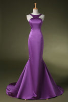Original High quality Trendy Purple Mermaid Prom gown open back 2018 formal custom made real made vestidos de festa Bridesmaid Dresses