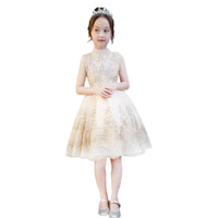 MELDEL - Original 2019 New Flower Girl dresses for Weddings Gold Little Kids Satin First Communion  Dresses Glitz Ball Gown Pageant Dress