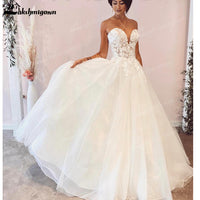 LAKSHMIGOWN - Original HW091 Sweetheart Applique Lace Vintage Bridal Wedding Dress Princess Wedding Dresses Bridal Gown Vestidos De Noivas