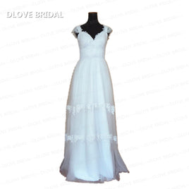 Original Boho Wedding Dresses Dot Lace Real Photo A line Bohemia Beach Bridal Gown Rusitc Dresses Drop Ship