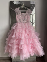 Original Luxury Crystals Beading Girls Pageant Gown Puffy Organza Kids Clothes Party Prom Dress Flower Girl Dress Size 2-16Years