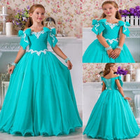Original Chiffon Beaded Flower Gilr Dresses for Wedding Bows Lace Vintage Little Girl Bridal Wears Beautiful Child Pageant Gowns