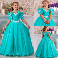 Original Chiffon Beaded Flower Gilr Dresses for Wedding Bows Lace Vintage Little Girl Bridal Wears Beautiful Child Pageant Gowns