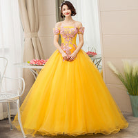 Original Quinceanera Dresses 2022 New the Golden Off the Shoulder Lace Vestidos 15 Anos Party Party Prom Quinceanera Gown F