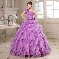 Original Quinceanera Dresses 2022 Sweet Flowers One-Shoulder Crystal Luxury Ball Gown Lace Party Prom Formal Gown Plus Szie