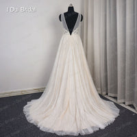 Original Vestido De Noiva V Neck Wedding Dresses Real Photo A line Sexy Bohemia Beach Bridal Gown Drop Ship