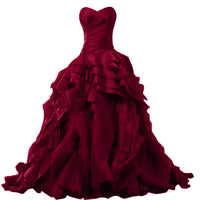 Original Red wine Quinceanera Dress for 15 year girl Ball Gown Sweetheart Ruffled Chapel Train Quinceanera Gown custom made